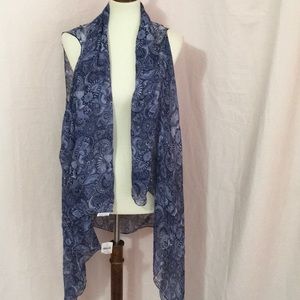 NWT Sheer Paisley Covetable Vest Scarf